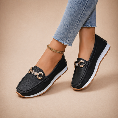 Alveria™ | Metallic Accent Comfort Loafers