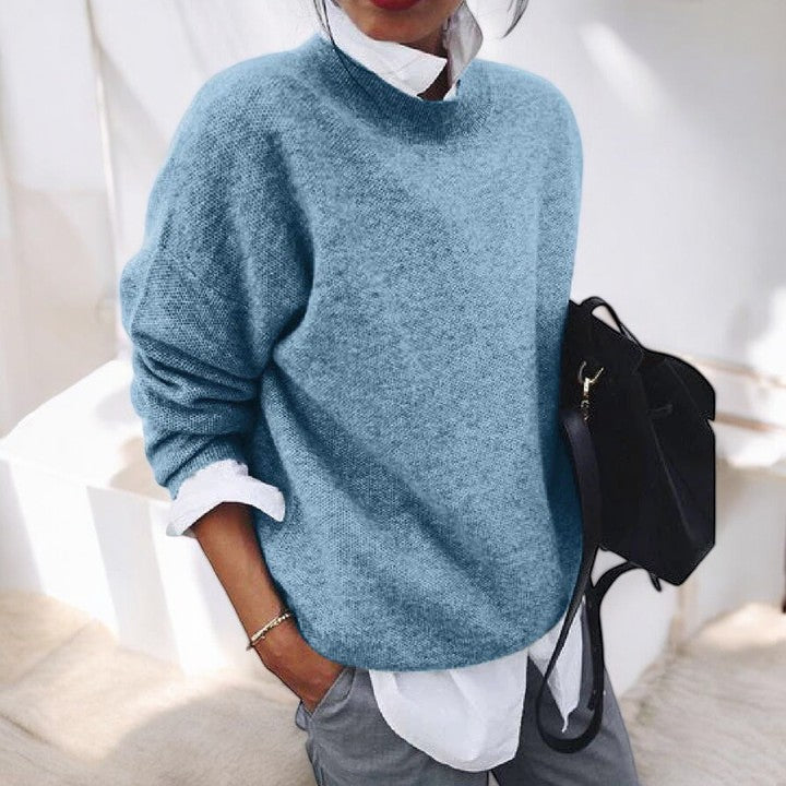 Women's Soft Everyday Sweater, Flattering Drape | Minimalist Design, Wearable Layer | 5 Colorways | S–5XL