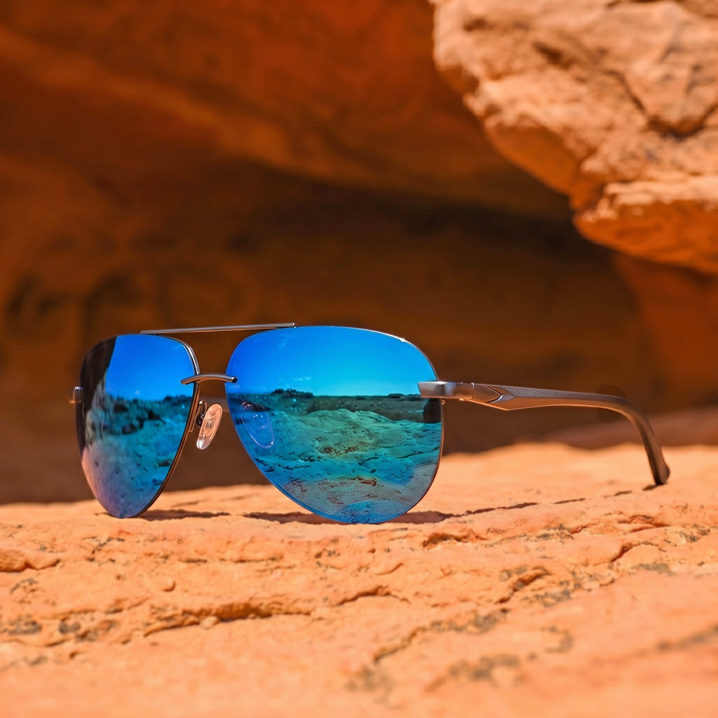 AeroVogue™ | Polarized Rimless Aviator Sunglasses