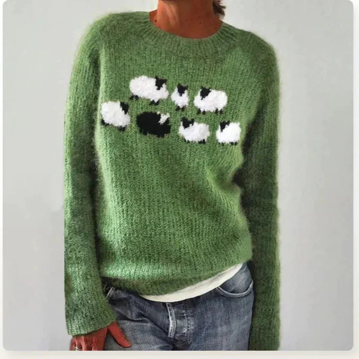 Women's Nordic-Print Knit Sweater, Relaxed Fit | Boat Neckline, Multicolor Pattern | 7 Colorways | 2XS–4XL
