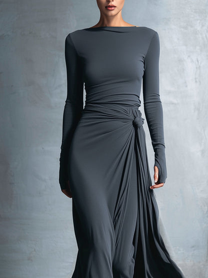 Katrina™ | Long dress with side knot