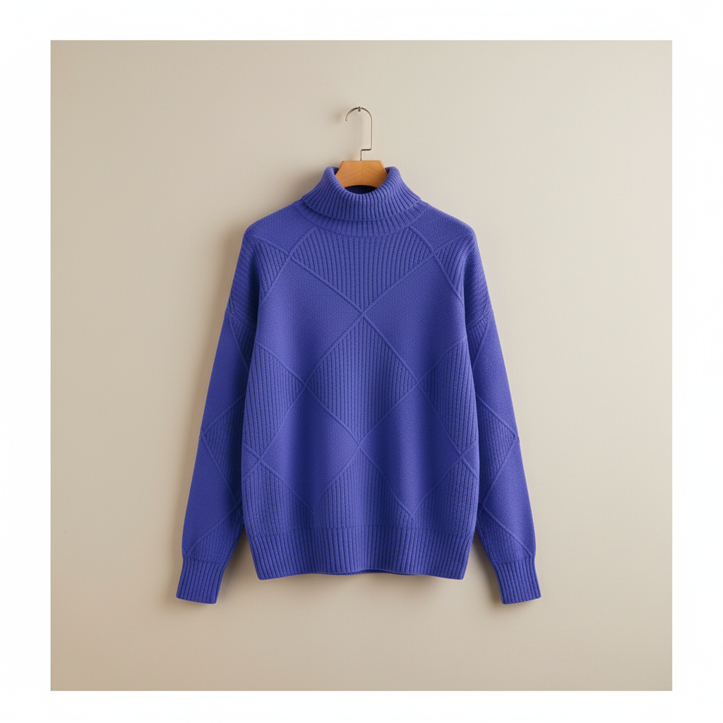 Calloway | Women's Diamond Knit Turtleneck Sweater — Raised Diamond Texture in 13 Colors | Westmere