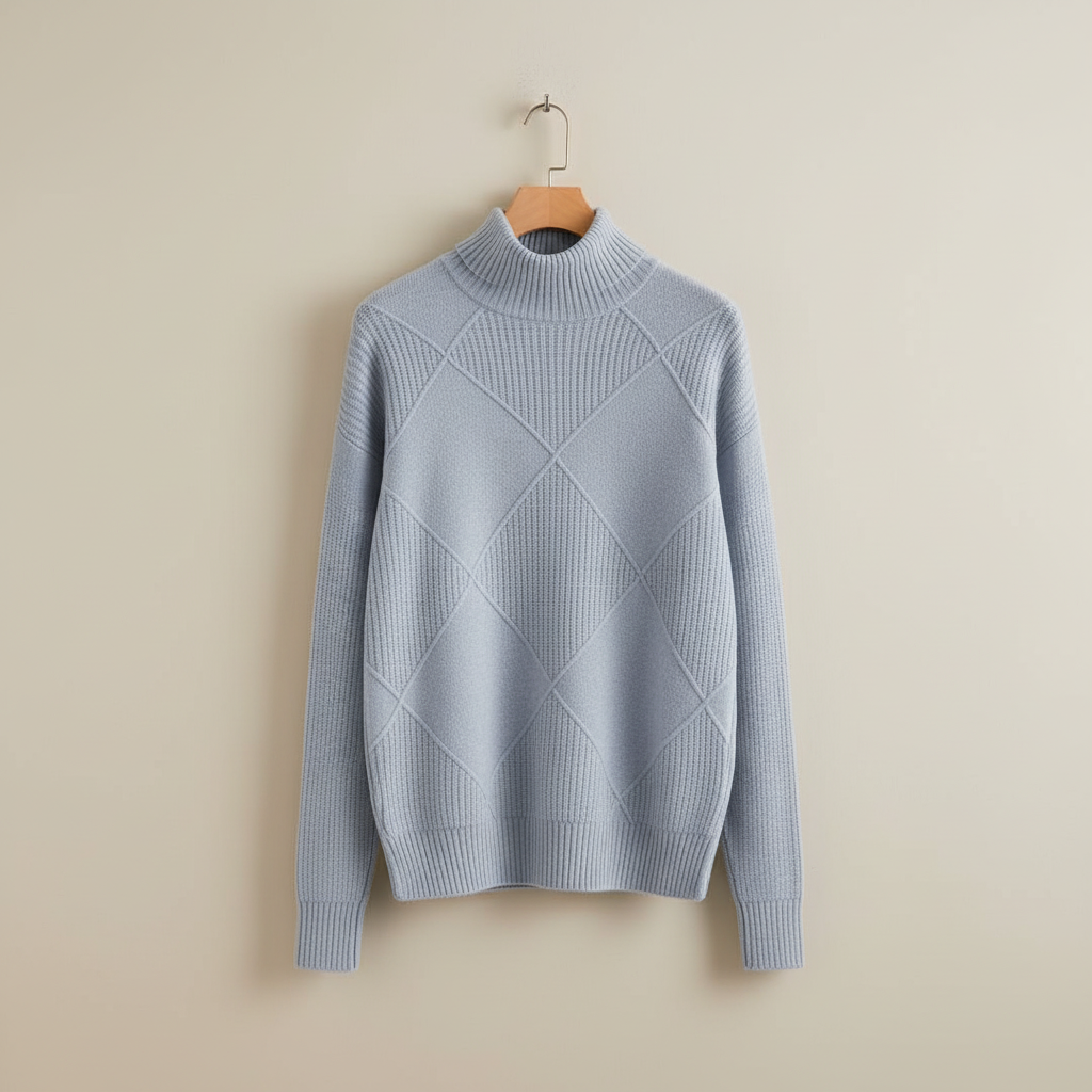 Calloway | Women's Diamond Knit Turtleneck Sweater — Raised Diamond Texture in 13 Colors | Westmere