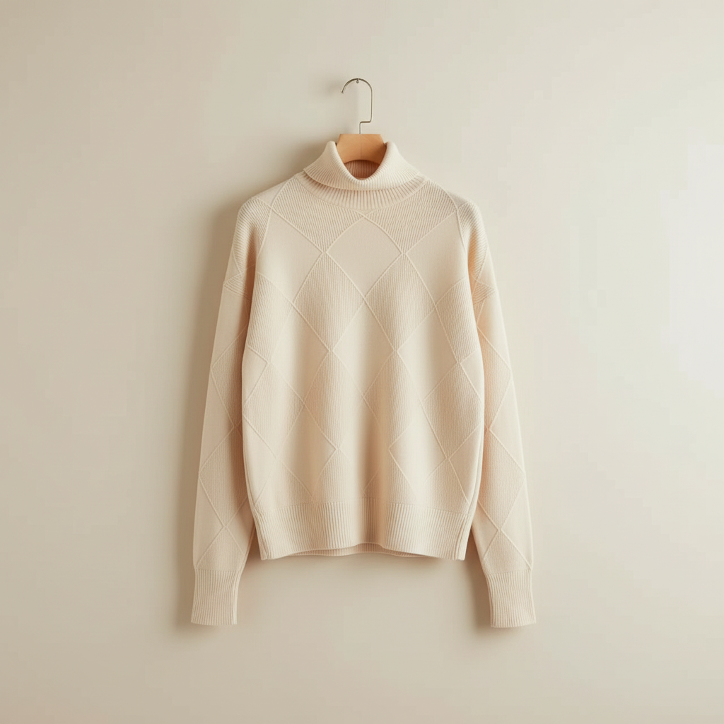 Calloway | Women's Diamond Knit Turtleneck Sweater — Raised Diamond Texture in 13 Colors | Westmere