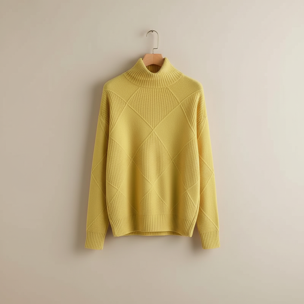 Calloway | Women's Diamond Knit Turtleneck Sweater — Raised Diamond Texture in 13 Colors | Westmere