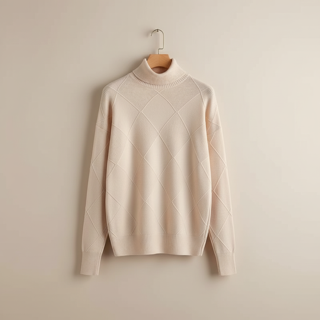 Calloway | Women's Diamond Knit Turtleneck Sweater — Raised Diamond Texture in 13 Colors | Westmere