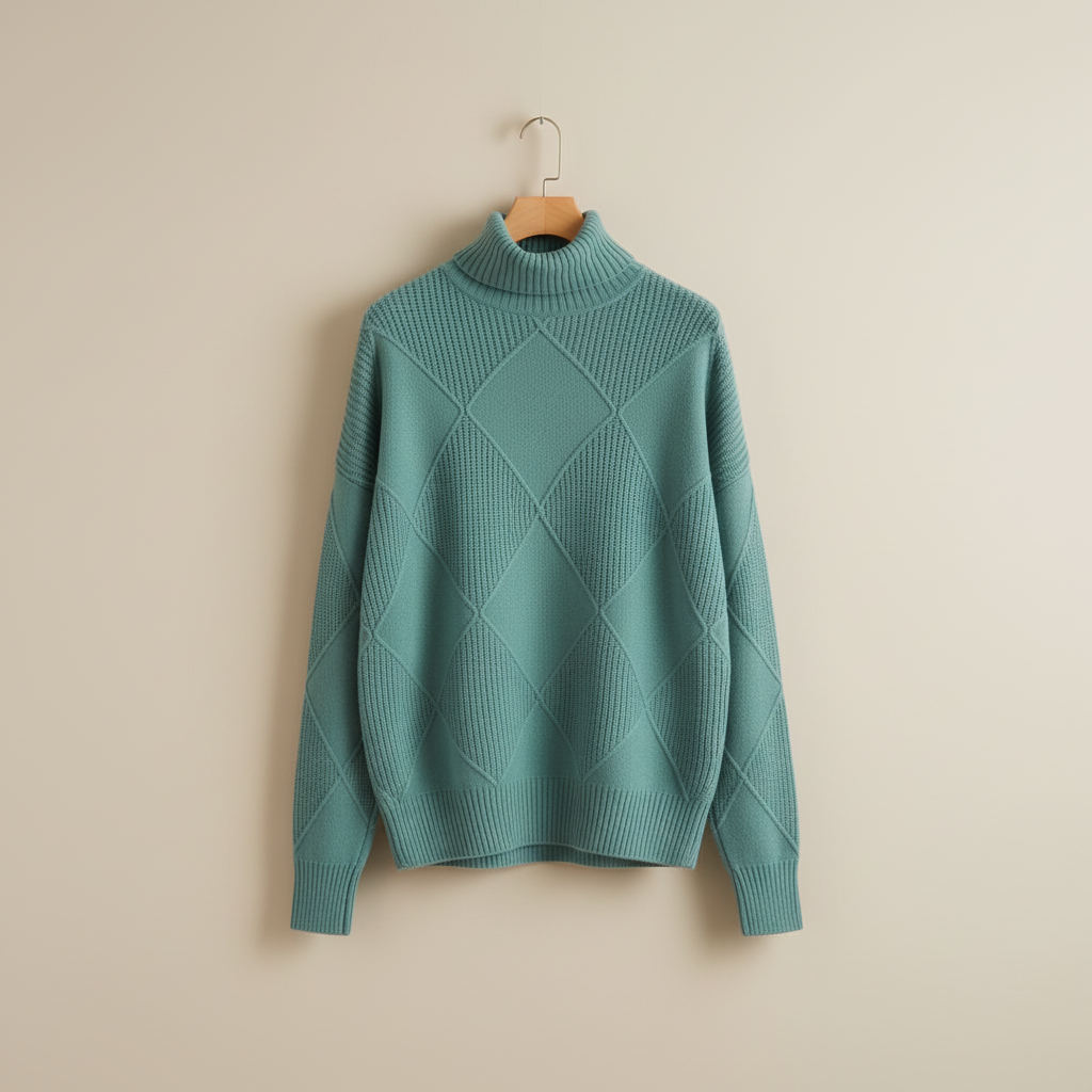 Calloway | Women's Diamond Knit Turtleneck Sweater — Raised Diamond Texture in 13 Colors | Westmere
