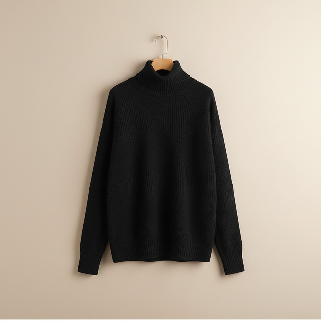Calloway | Women's Diamond Knit Turtleneck Sweater — Raised Diamond Texture in 13 Colors | Westmere