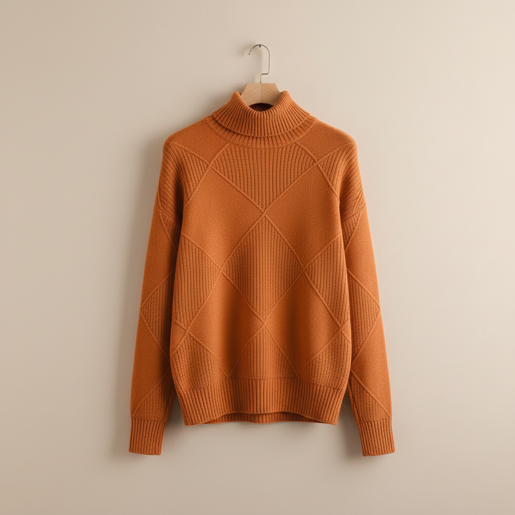 Calloway | Women's Diamond Knit Turtleneck Sweater — Raised Diamond Texture in 13 Colors | Westmere