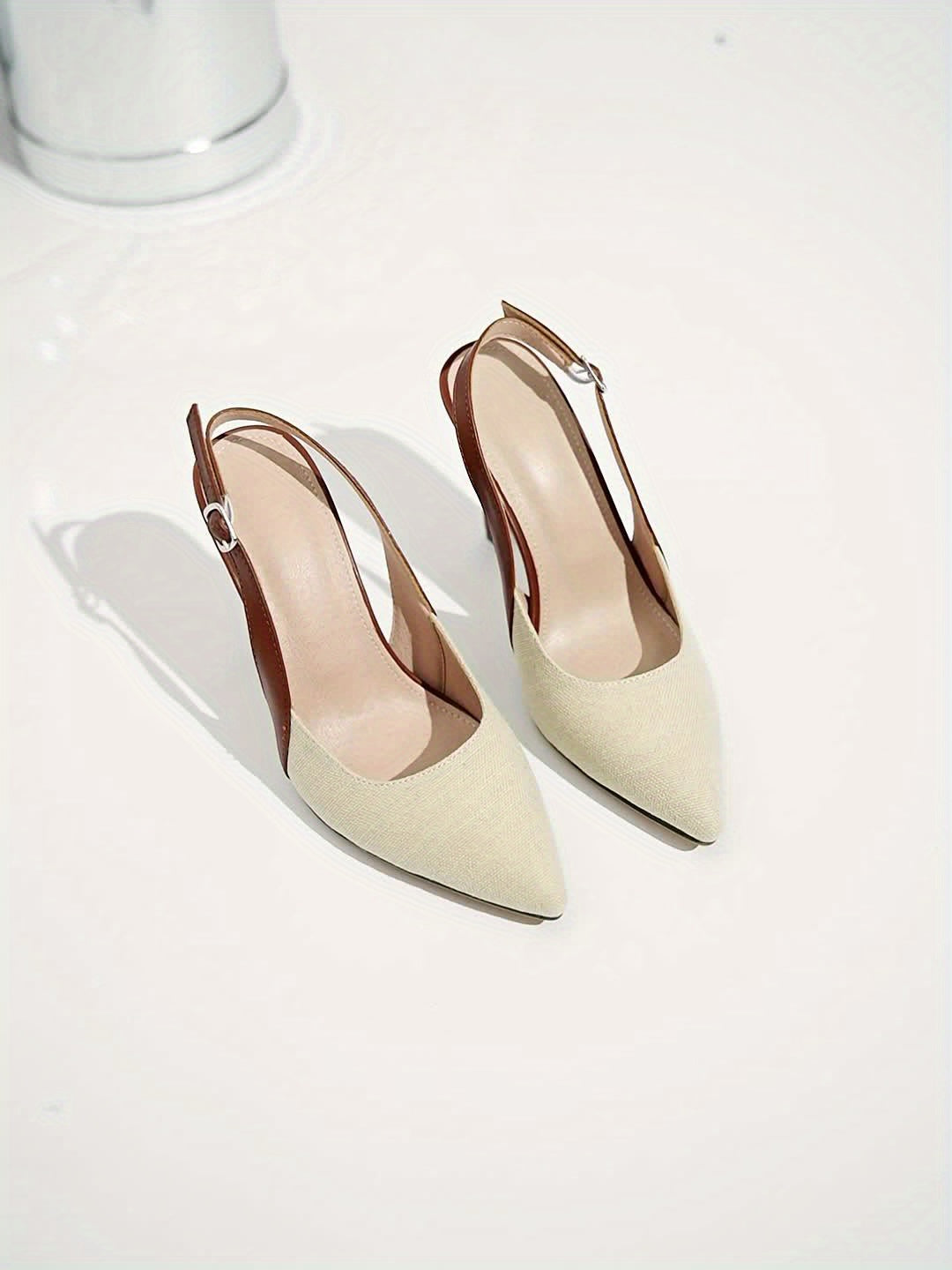 Amelia™ | Open-Back Heeled Shoes with Contrast Details