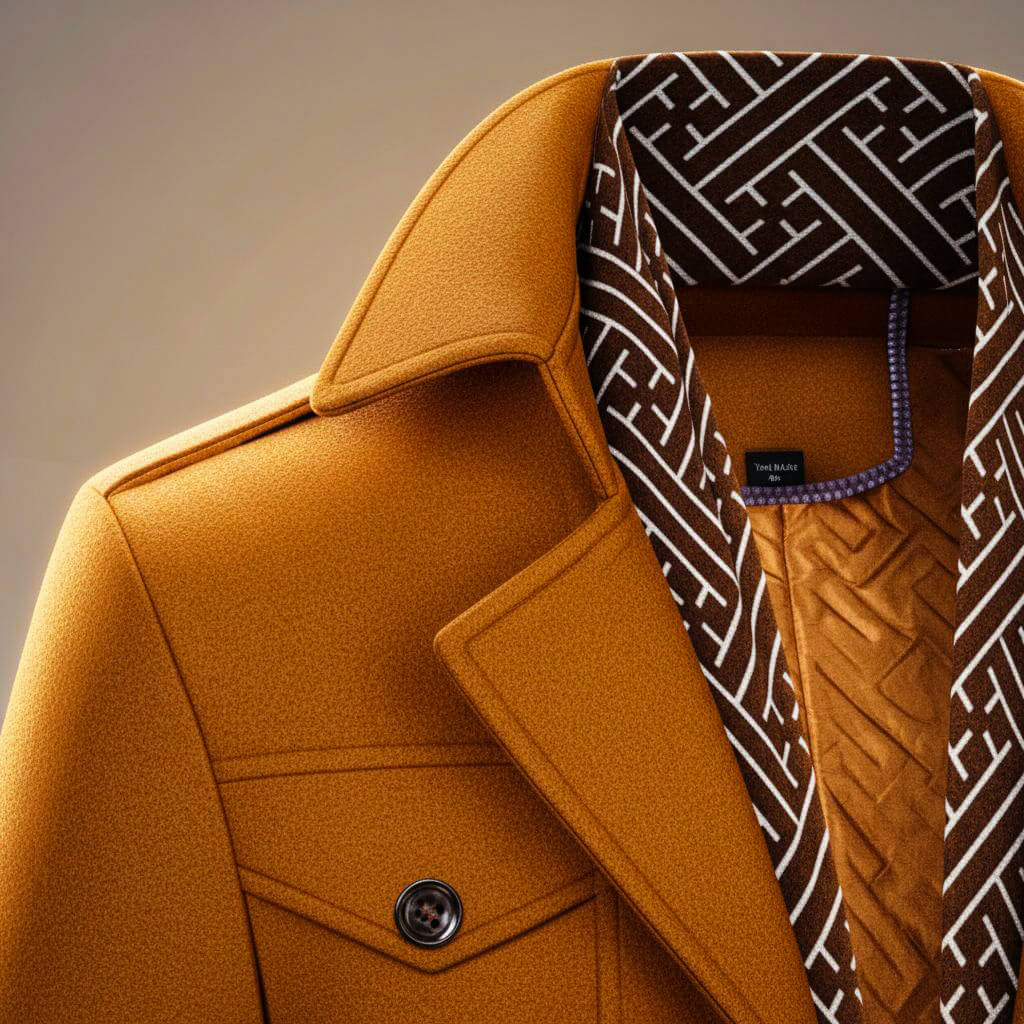 Kensworth Mens Virgin Wool Coat with Detachable Scarf
