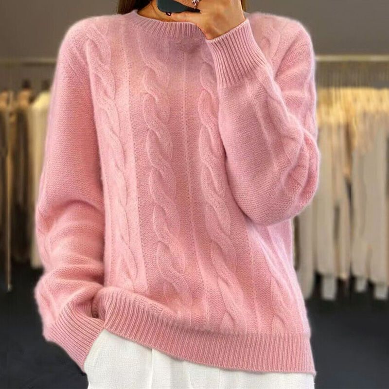Corabel | Women's Cable Knit Pullover Sweater — Classic Crew Neck in 5 Colors S–XL | Westmere