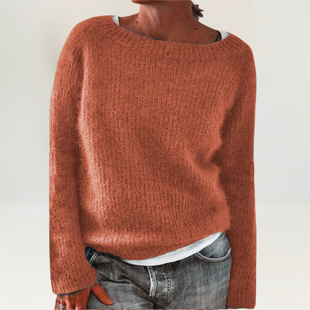 Coralie | Women's Relaxed Fit Knit Pullover Sweater — Boat Neck Layering Top in 7 Colors | Westmere