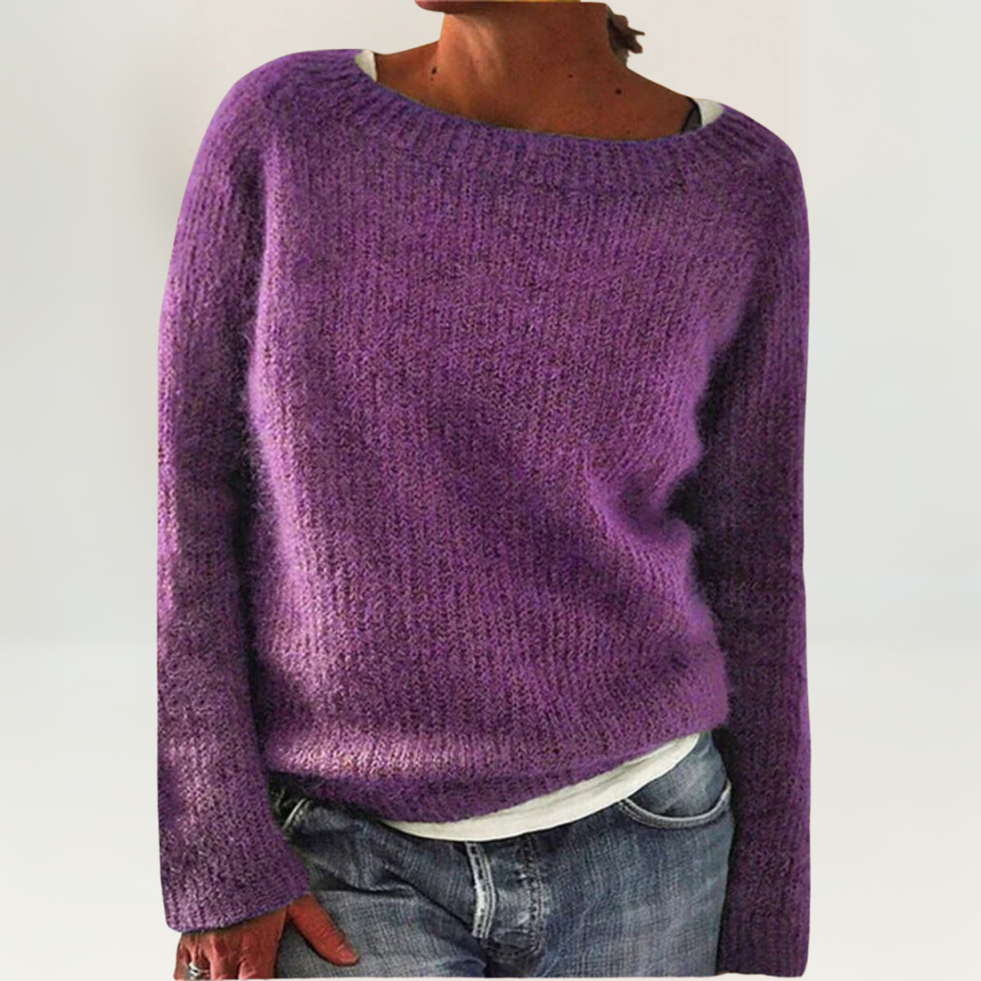 Coralie | Women's Relaxed Fit Knit Pullover Sweater — Boat Neck Layering Top in 7 Colors | Westmere