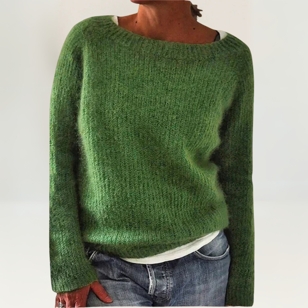 Coralie | Women's Relaxed Fit Knit Pullover Sweater — Boat Neck Layering Top in 7 Colors | Westmere