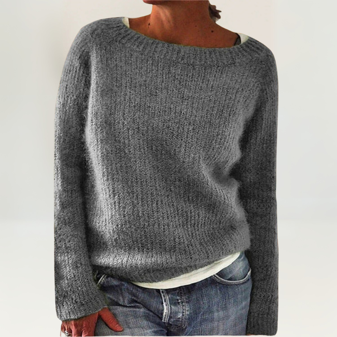 Coralie | Women's Relaxed Fit Knit Pullover Sweater — Boat Neck Layering Top in 7 Colors | Westmere