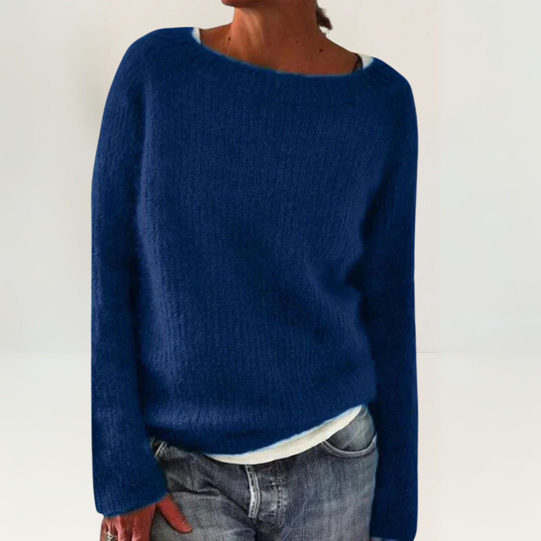 Coralie | Women's Relaxed Fit Knit Pullover Sweater — Boat Neck Layering Top in 7 Colors | Westmere
