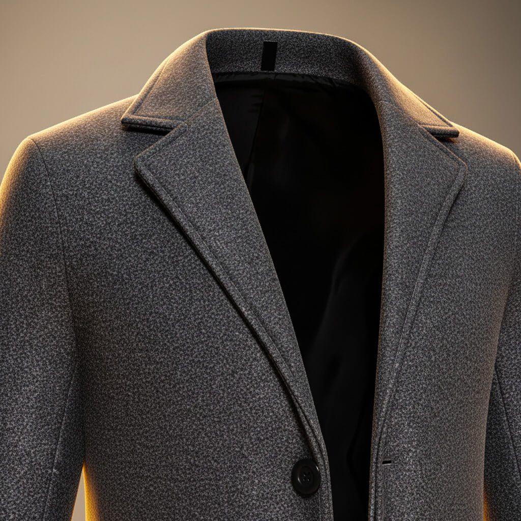 Aston Mens Peruvian Cotton Coat, Three-Button Closure