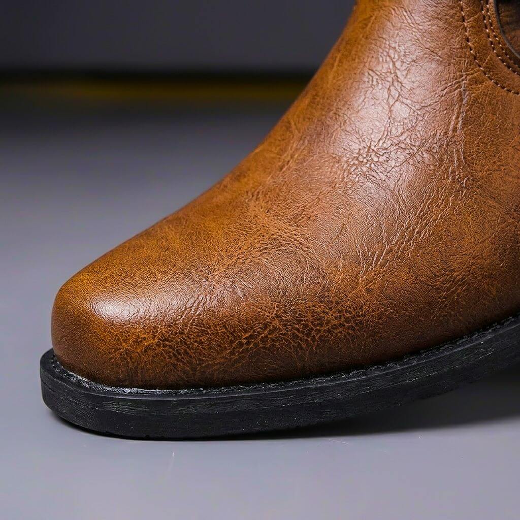 Philip Mens Genuine Leather Boots with Metal Hardware