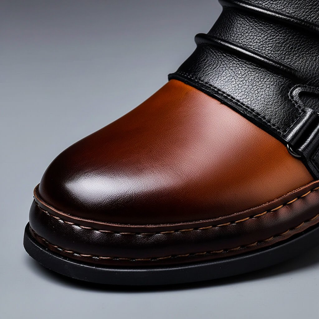 Willson Mens Italian Leather Boots with Metal Hardware