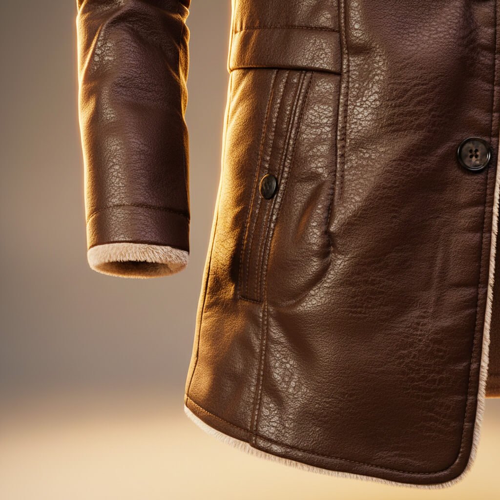 Marshall Mens Leather Coat with Shearling Lining