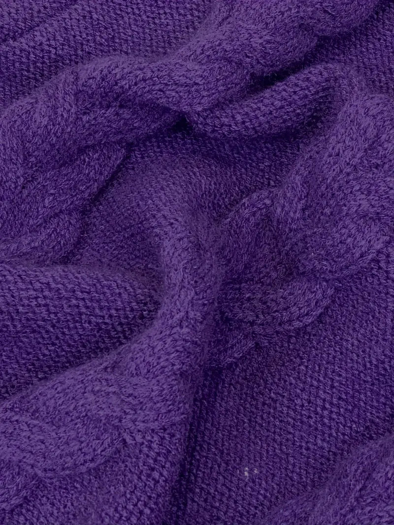 Women's Chunky Cable-Knit Turtleneck Sweater | Oversized Hip-Length Fit, Long Sleeves | 8 Colorways | One Size