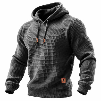 Jackson - Men's quilted waffle outdoor sweatshirt with long sleeves in a solid color