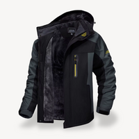 Jay | Mens Fleece Lined Winter Jacket with Hood | Wind and Water Resistant, Zip Chest Pocket | Black, Green XS-5XL