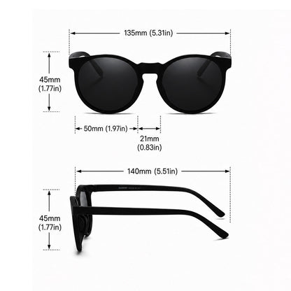 Halo Round Polarized Sunglasses for Beach & Travel