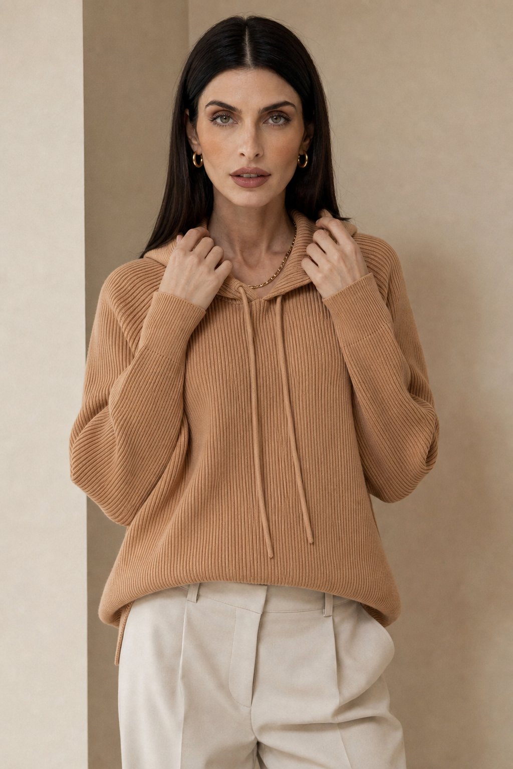 April Womens Cashmere Blend Hoodie in Vintage