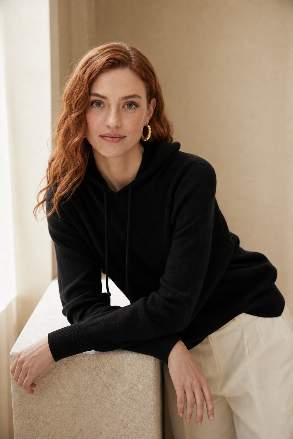 April Womens Cashmere Blend Hoodie in Dusk