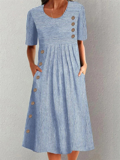 Coralie™ | Crisp Striped Summer Maxi