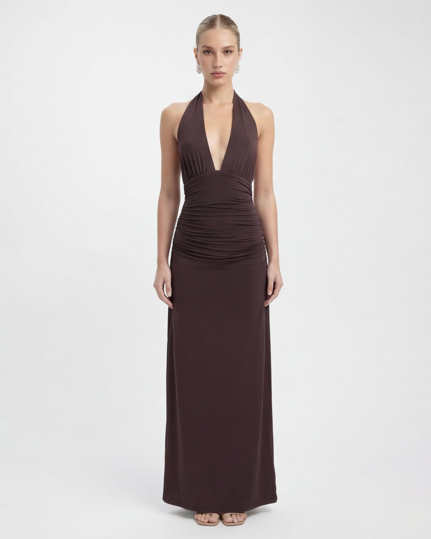 Nyx™ – Halter Maxi Dress (Late-Night Elegance & Bold Minimalism)