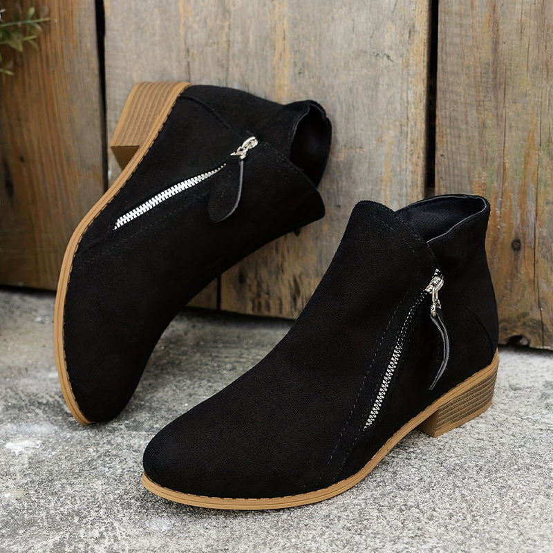 Raya Womens Ankle Boots with Side Zipper