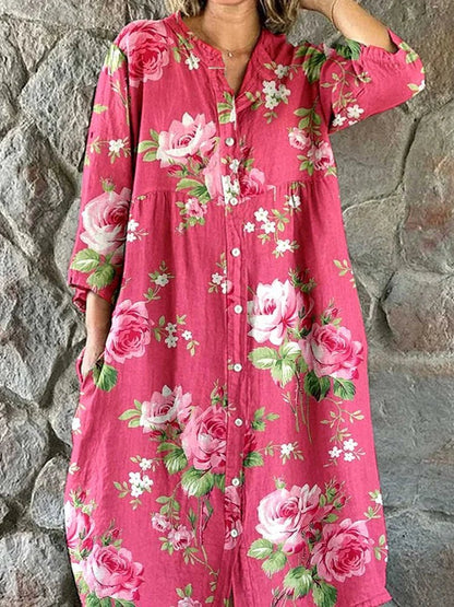 Mathilde™ | Artistic Floral Maxi Dress