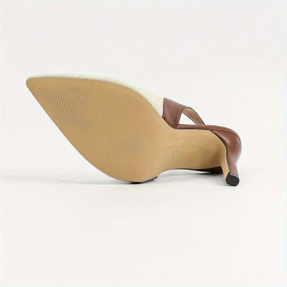 Amelia™ | Open-Back Heeled Shoes with Contrast Details