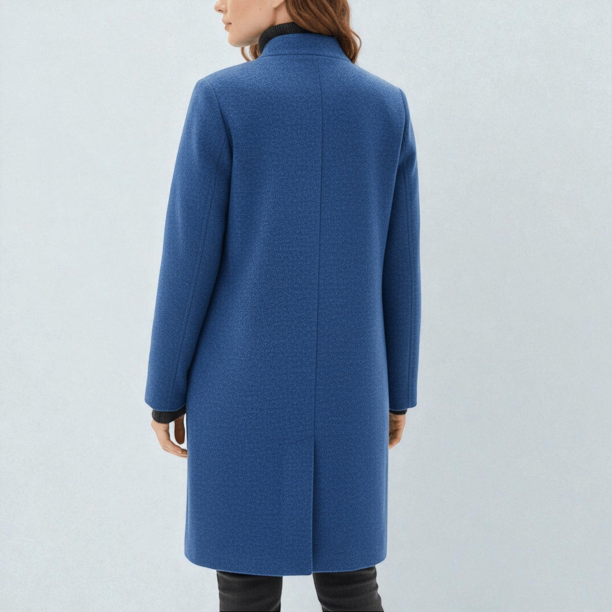 Elara Womens Winter Coat with Stand-Up Collar and Side Pockets