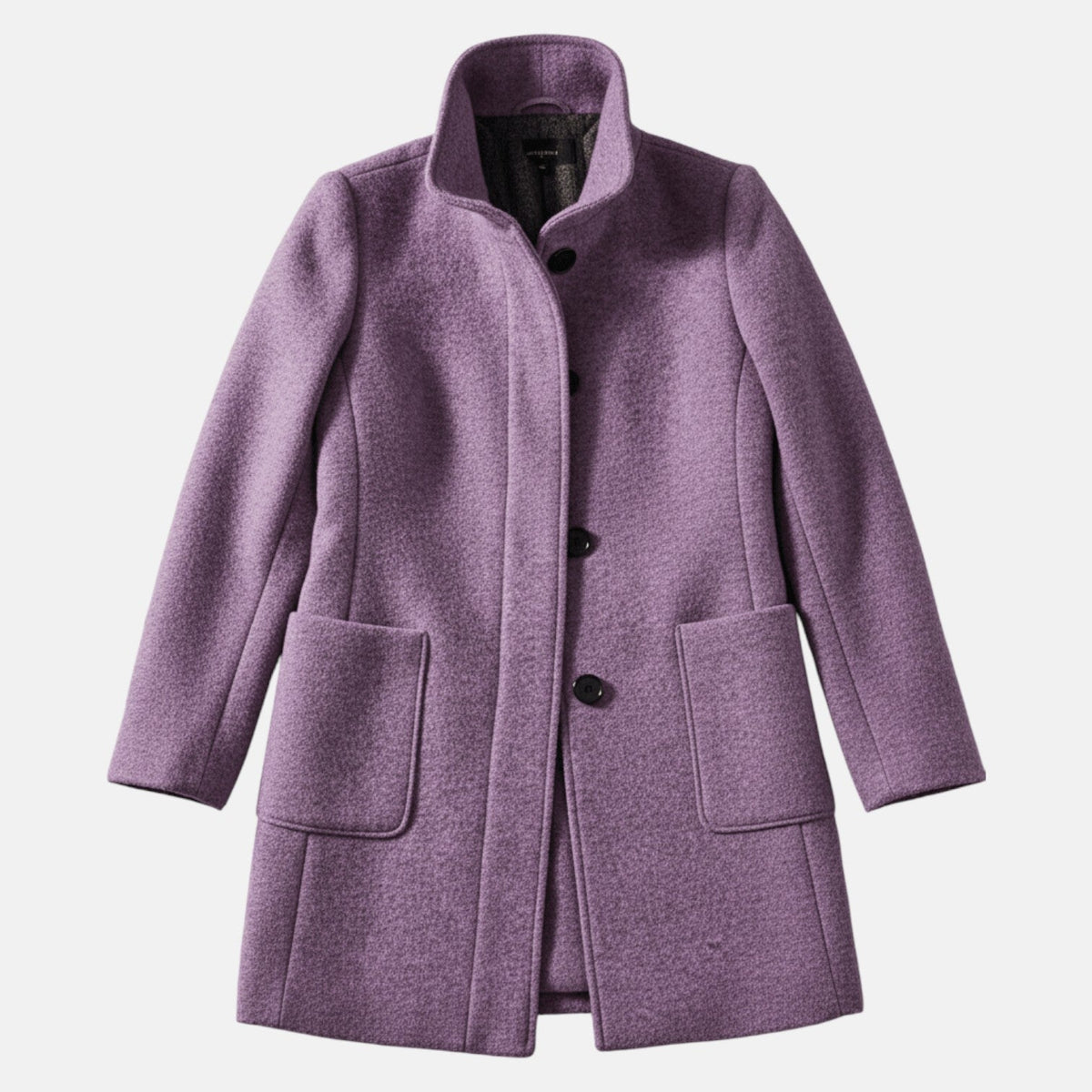 Elara Womens Winter Coat with Stand-Up Collar and Side Pockets