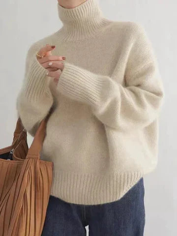 Fennick | Women's Oversized Turtleneck Sweater — Soft Relaxed Knit Pullover in 3 Neutral Colors | Westmere