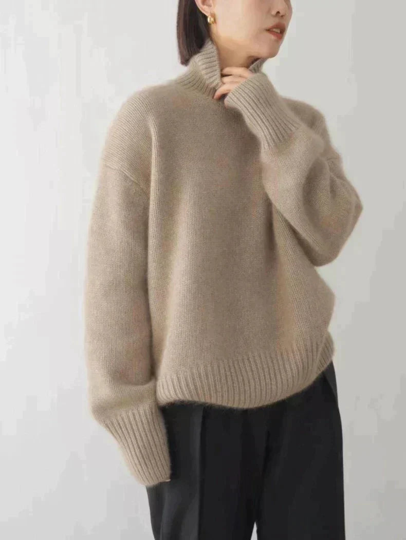 Fennick | Women's Oversized Turtleneck Sweater — Soft Relaxed Knit Pullover in 3 Neutral Colors | Westmere