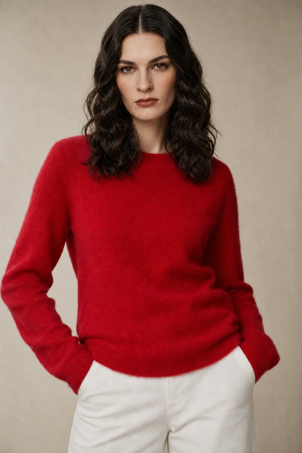 Natasha Womens Crewneck Knit Sweater