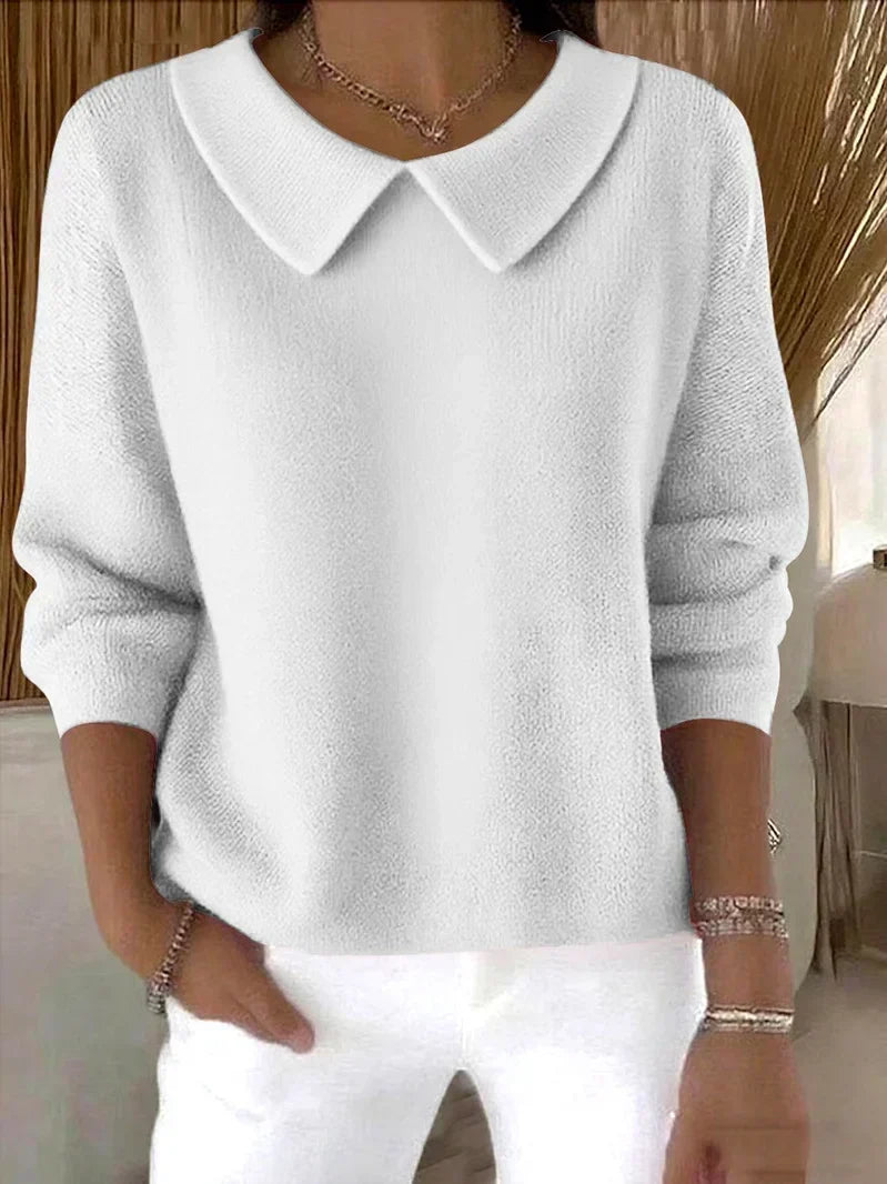 Galatea | Women's Peter Pan Collar Pullover Sweater — Feminine Knit with Rounded Collar Detail | Westmere