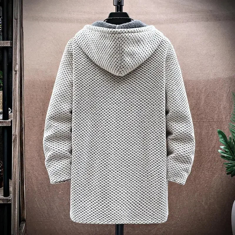 Seth Mens Wool Cashmere Blend Hooded Jacket