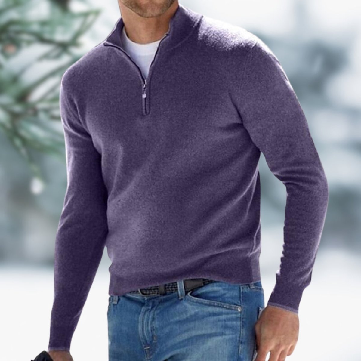 Alexander | Herren Feinstrick Quarter-Zip Pullover — Elastische Bündchen mit Modernem Schnitt in 10 Farben | Westmere