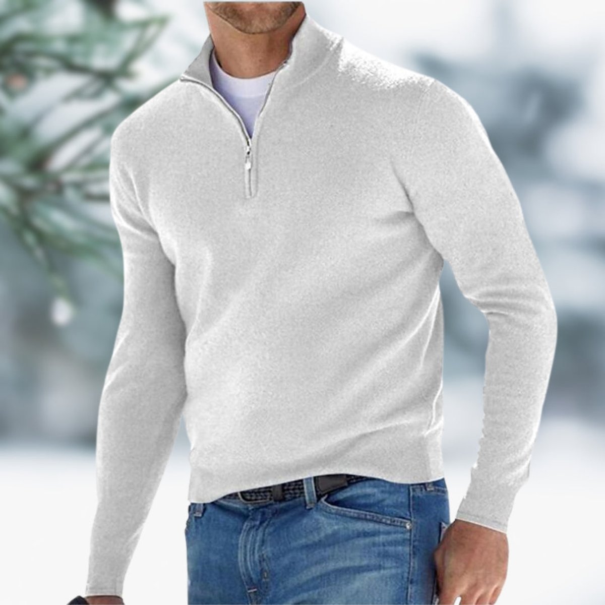 Alexander | Herren Feinstrick Quarter-Zip Pullover — Elastische Bündchen mit Modernem Schnitt in 10 Farben | Westmere