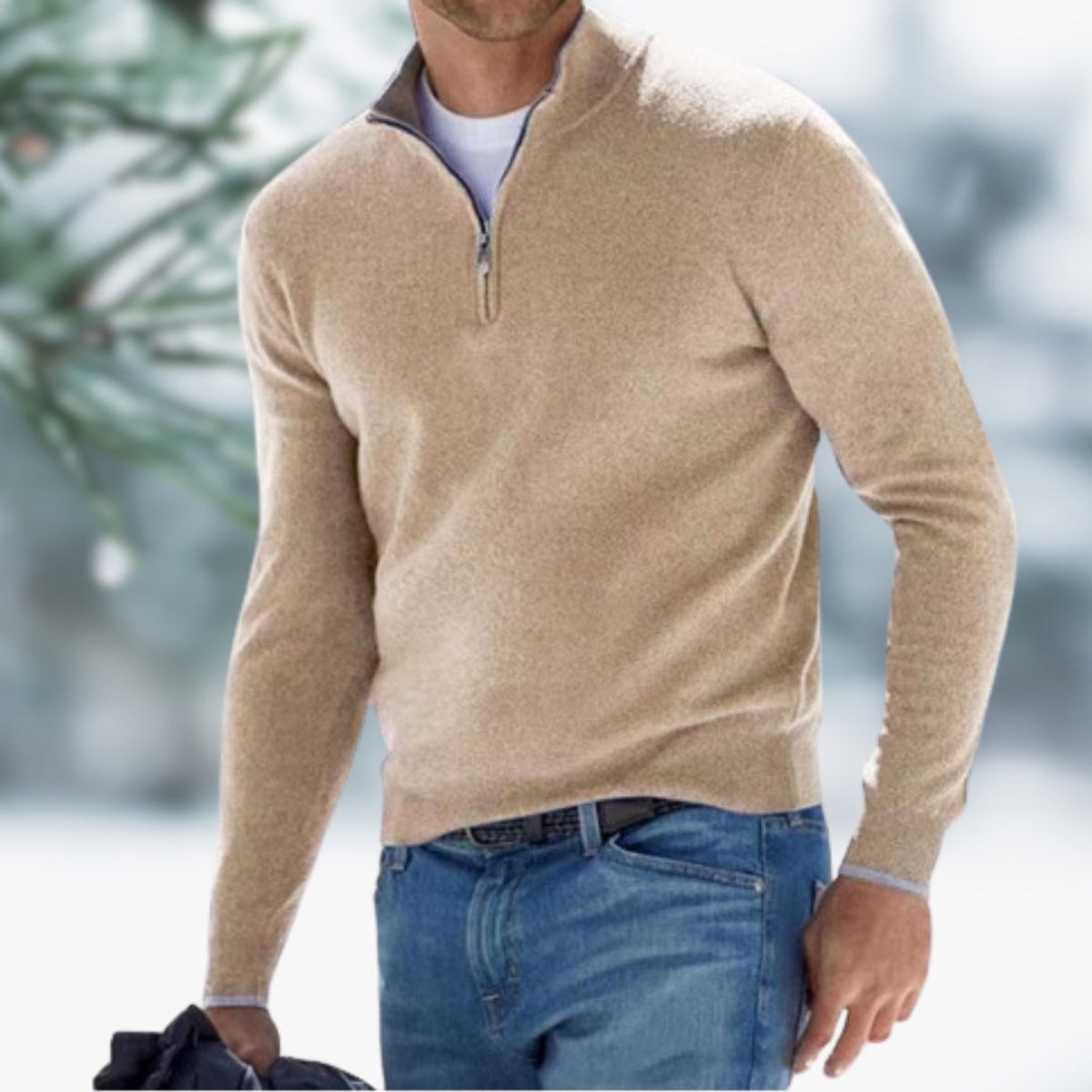 Alexander | Herren Feinstrick Quarter-Zip Pullover — Elastische Bündchen mit Modernem Schnitt in 10 Farben | Westmere