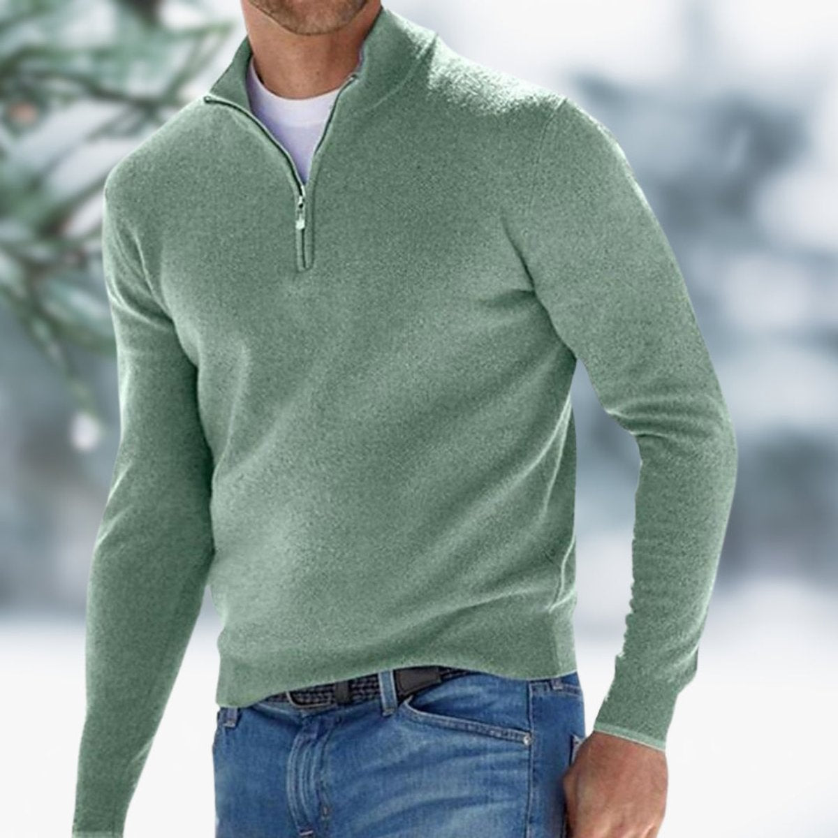 Alexander | Herren Feinstrick Quarter-Zip Pullover — Elastische Bündchen mit Modernem Schnitt in 10 Farben | Westmere