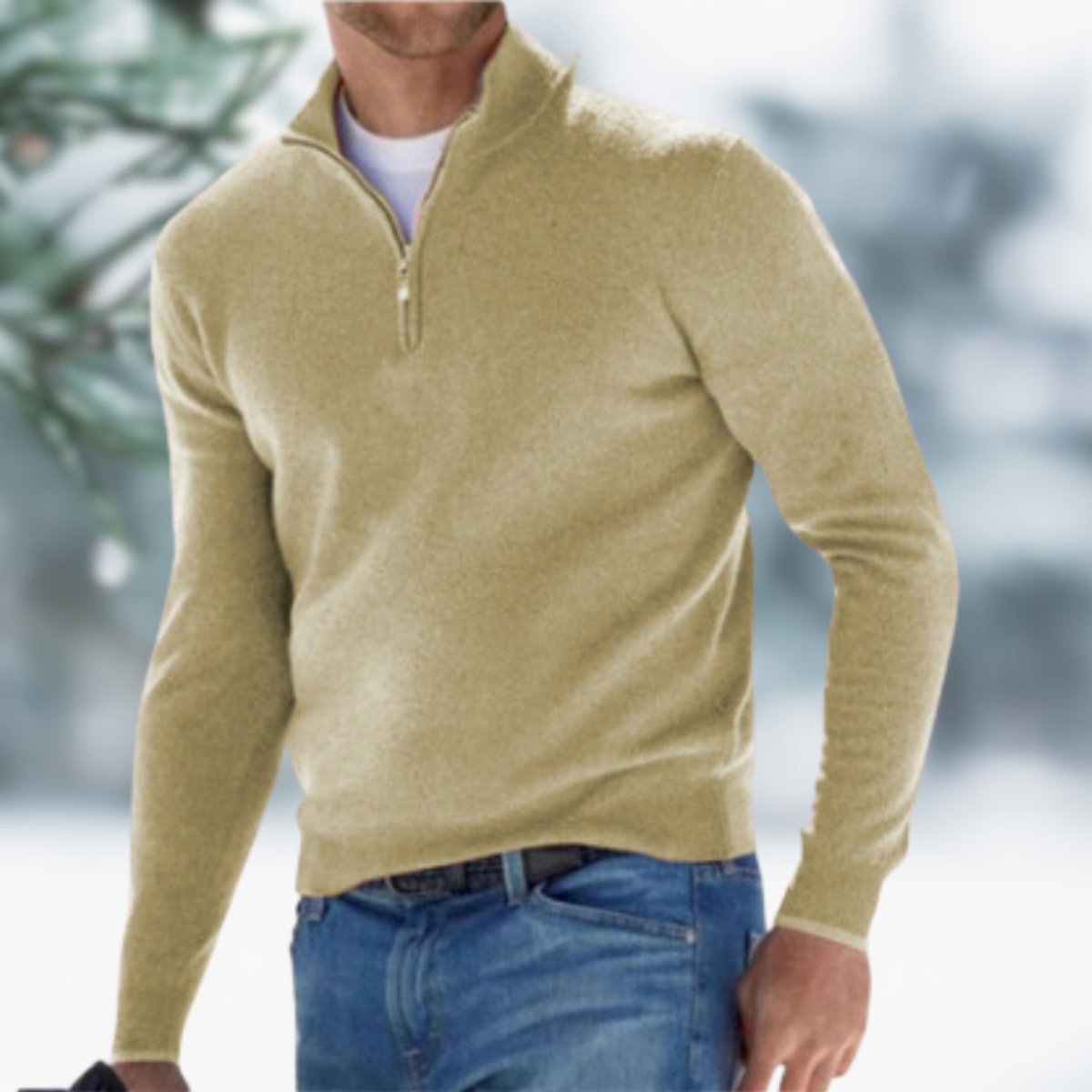 Alexander | Herren Feinstrick Quarter-Zip Pullover — Elastische Bündchen mit Modernem Schnitt in 10 Farben | Westmere