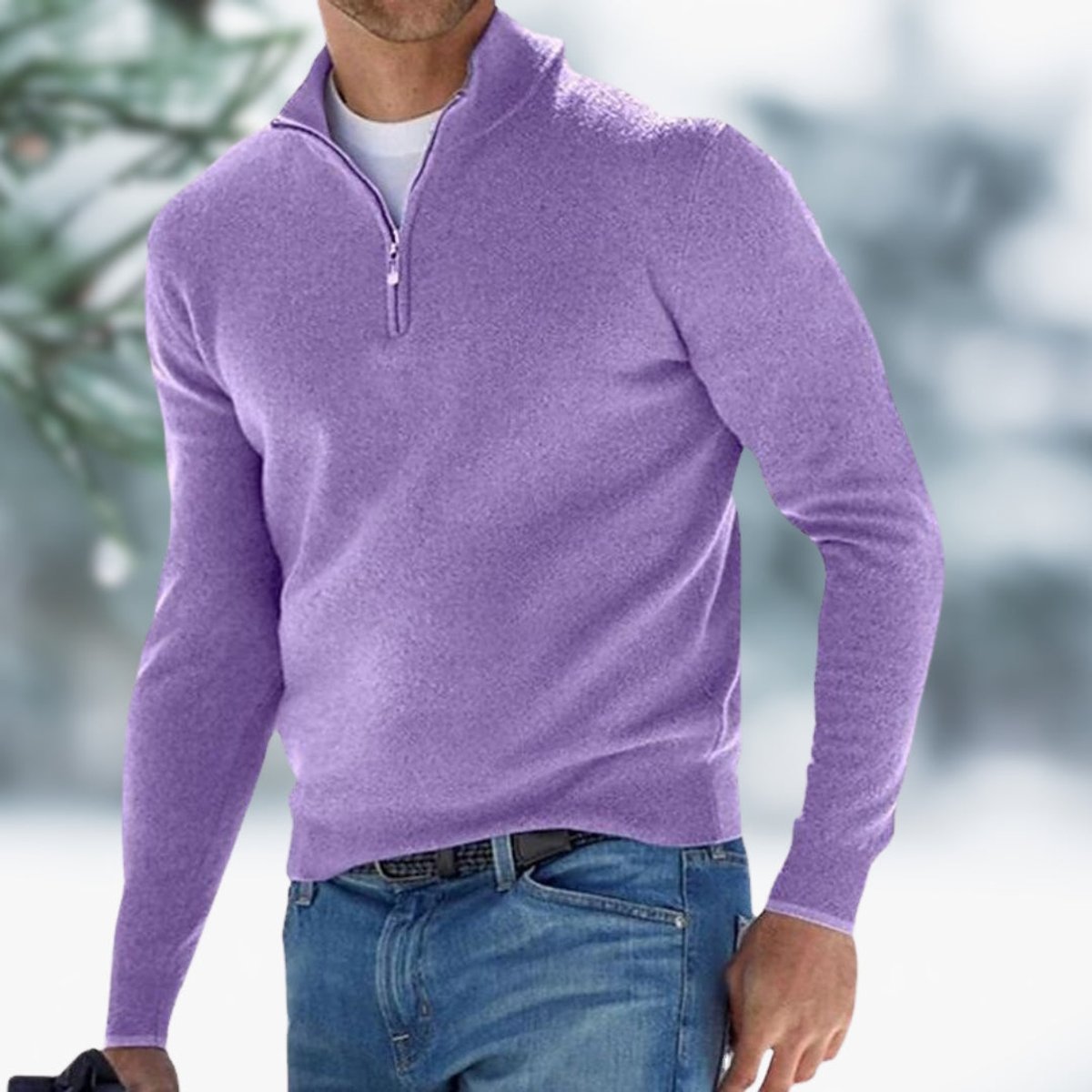 Alexander | Herren Feinstrick Quarter-Zip Pullover — Elastische Bündchen mit Modernem Schnitt in 10 Farben | Westmere