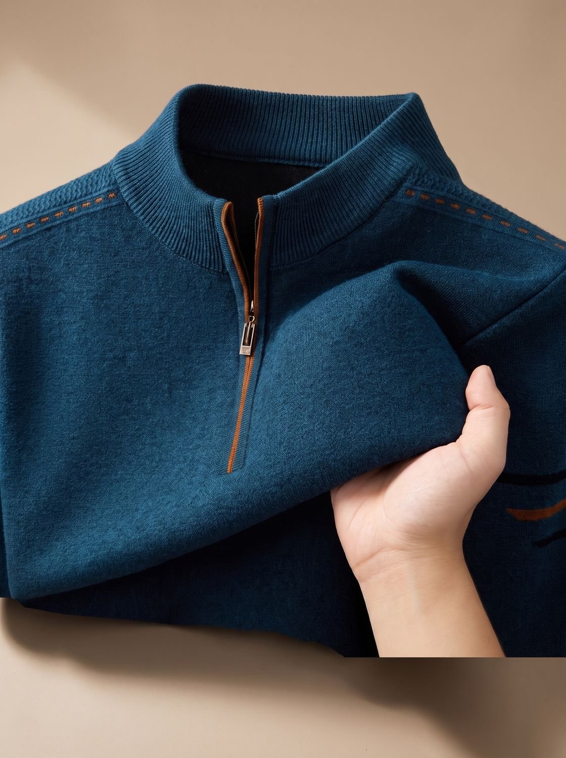 Simon | Herren Half-Zip Stehkragen Pullover — Klassisches Design mit Kontrastnähten in 4 Farben | Westmere